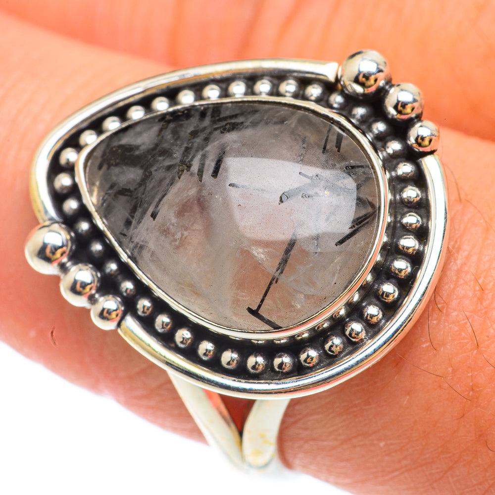 Tourmalinated Quartz Rings handcrafted by Ana Silver Co - RING65423