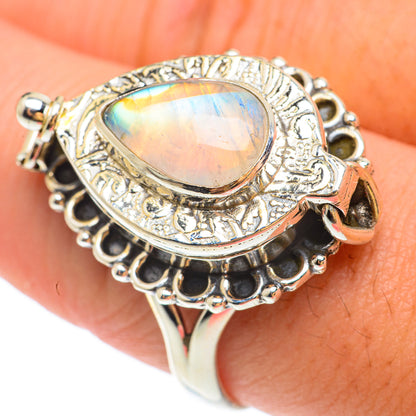 Rainbow Moonstone Rings handcrafted by Ana Silver Co - RING65425