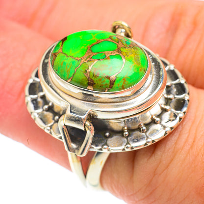 Green Copper Composite Turquoise Rings handcrafted by Ana Silver Co - RING65439