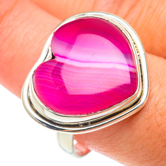 Pink Botswana Agate Rings handcrafted by Ana Silver Co - RING65445