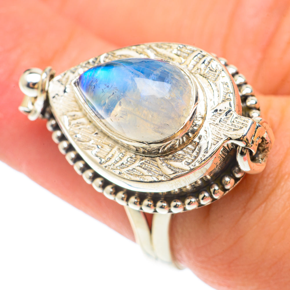 Rainbow Moonstone Rings handcrafted by Ana Silver Co - RING65451