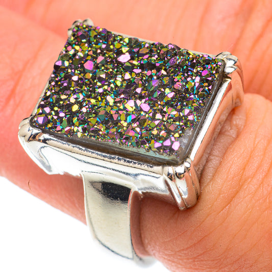 Titanium Druzy Rings handcrafted by Ana Silver Co - RING65453