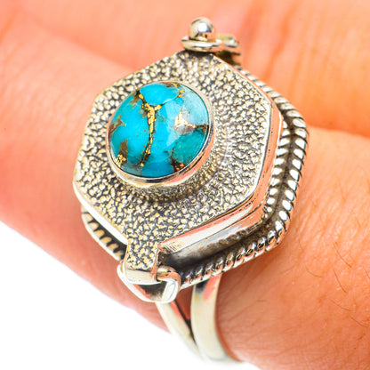 Blue Copper Composite Turquoise Rings handcrafted by Ana Silver Co - RING65461
