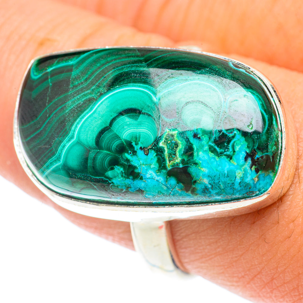 Malachite In Chrysocolla Rings handcrafted by Ana Silver Co - RING65491