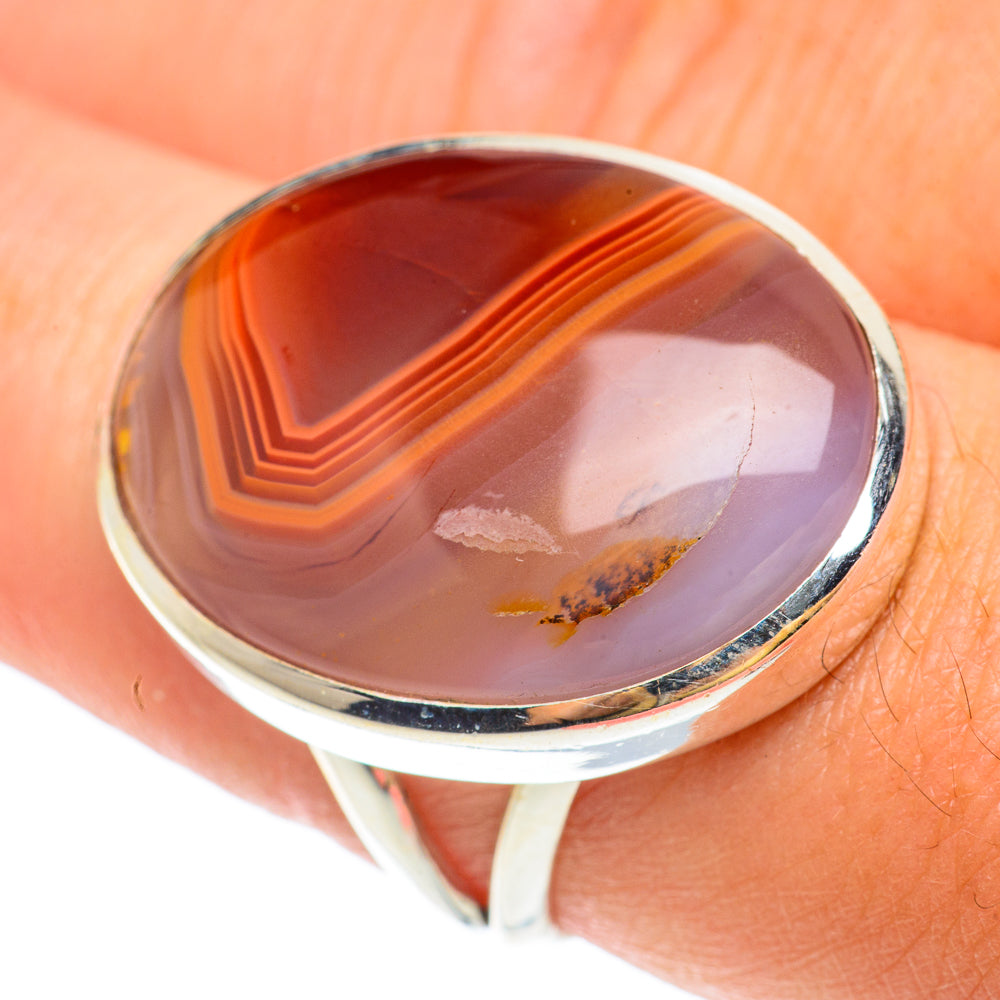 Red Botswana Agate Rings handcrafted by Ana Silver Co - RING65496