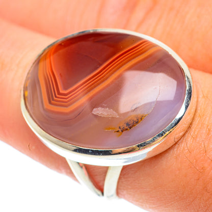 Red Botswana Agate Rings handcrafted by Ana Silver Co - RING65496