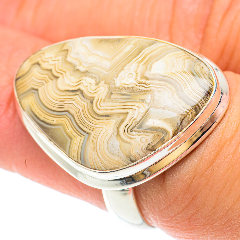 Laguna Lace Agate Rings handcrafted by Ana Silver Co - RING65505