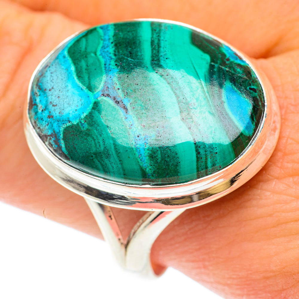 Malachite In Chrysocolla Rings handcrafted by Ana Silver Co - RING65515
