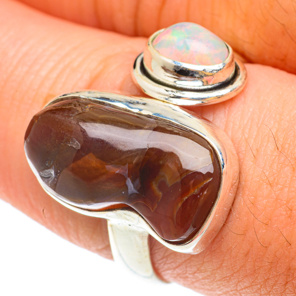 Mexican Fire Agate Rings handcrafted by Ana Silver Co - RING65526