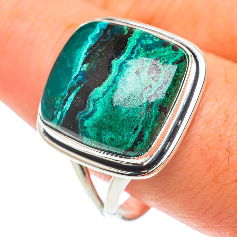 Malachite In Chrysocolla Rings handcrafted by Ana Silver Co - RING65534