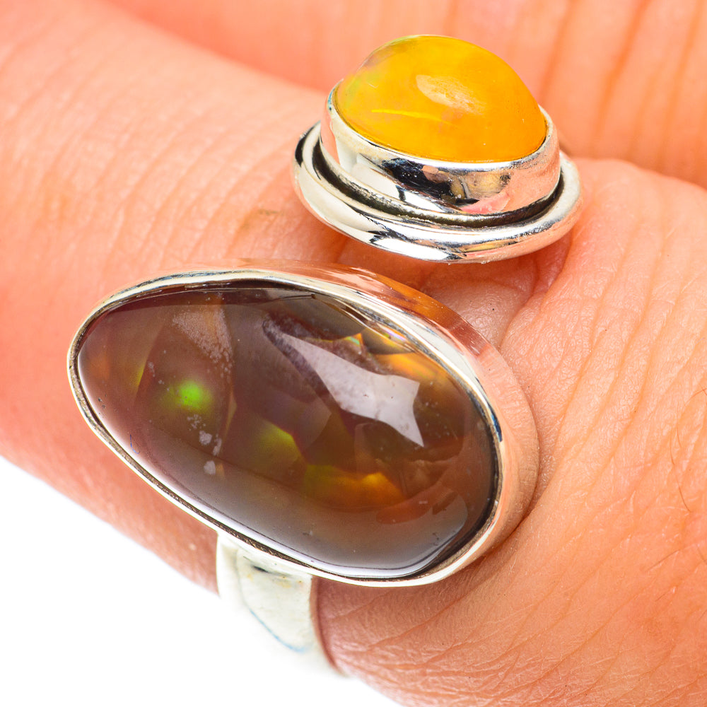 Mexican Fire Agate Rings handcrafted by Ana Silver Co - RING65550