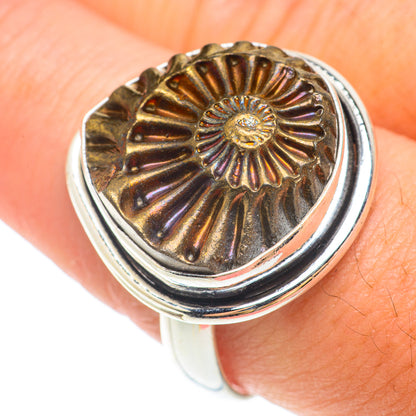 Pyrite Fossil Rings handcrafted by Ana Silver Co - RING65563