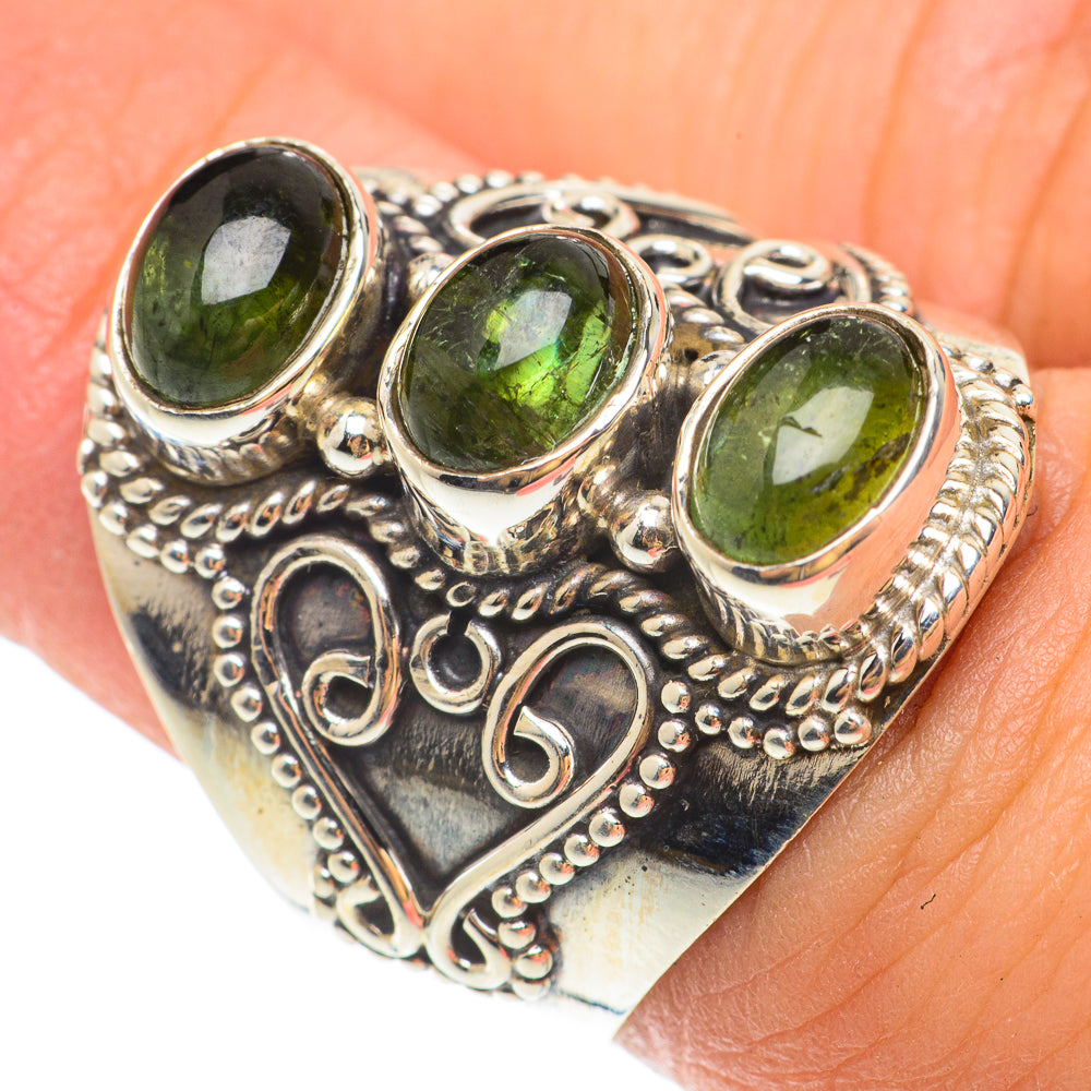 Green Tourmaline Rings handcrafted by Ana Silver Co - RING65577
