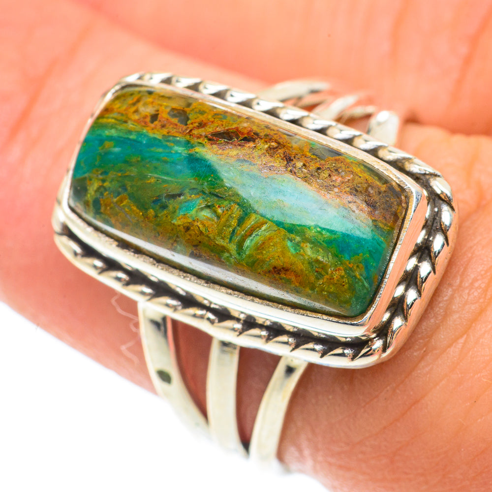 Chrysocolla Rings handcrafted by Ana Silver Co - RING65594