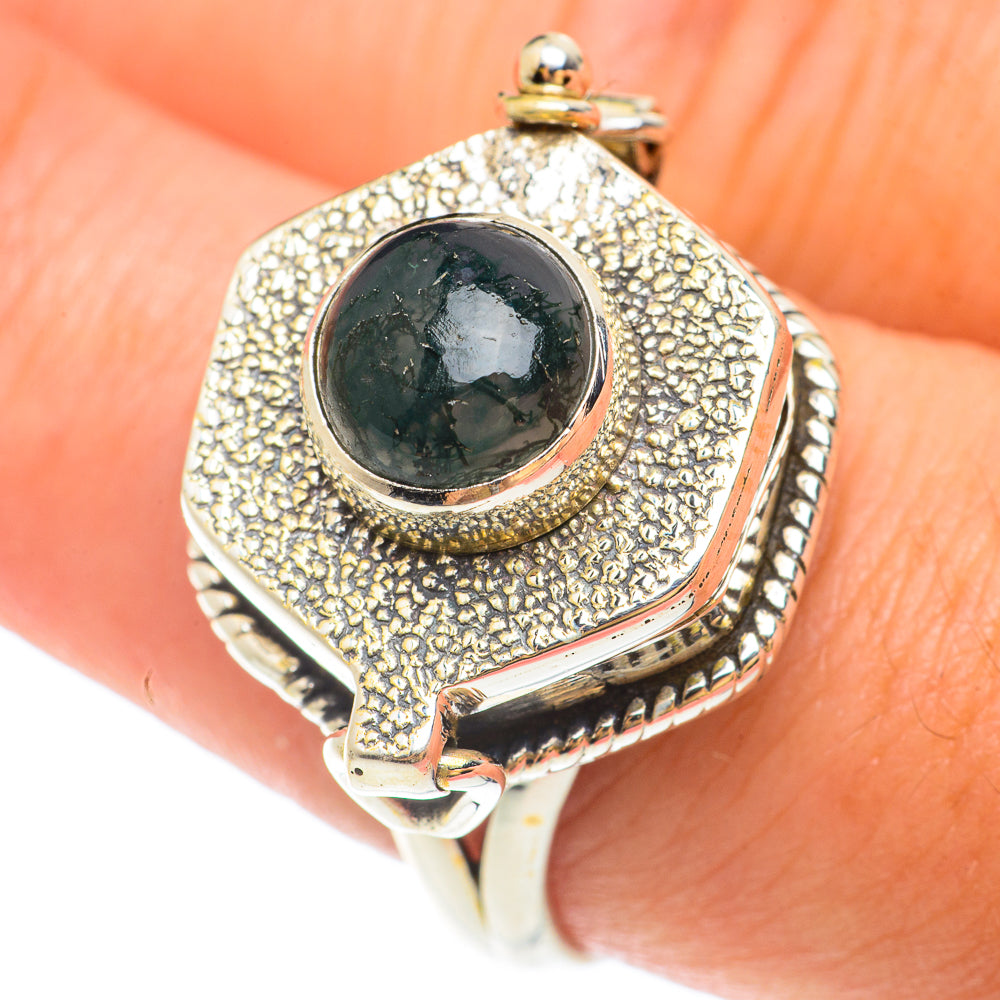 Green Moss Agate Rings handcrafted by Ana Silver Co - RING65598