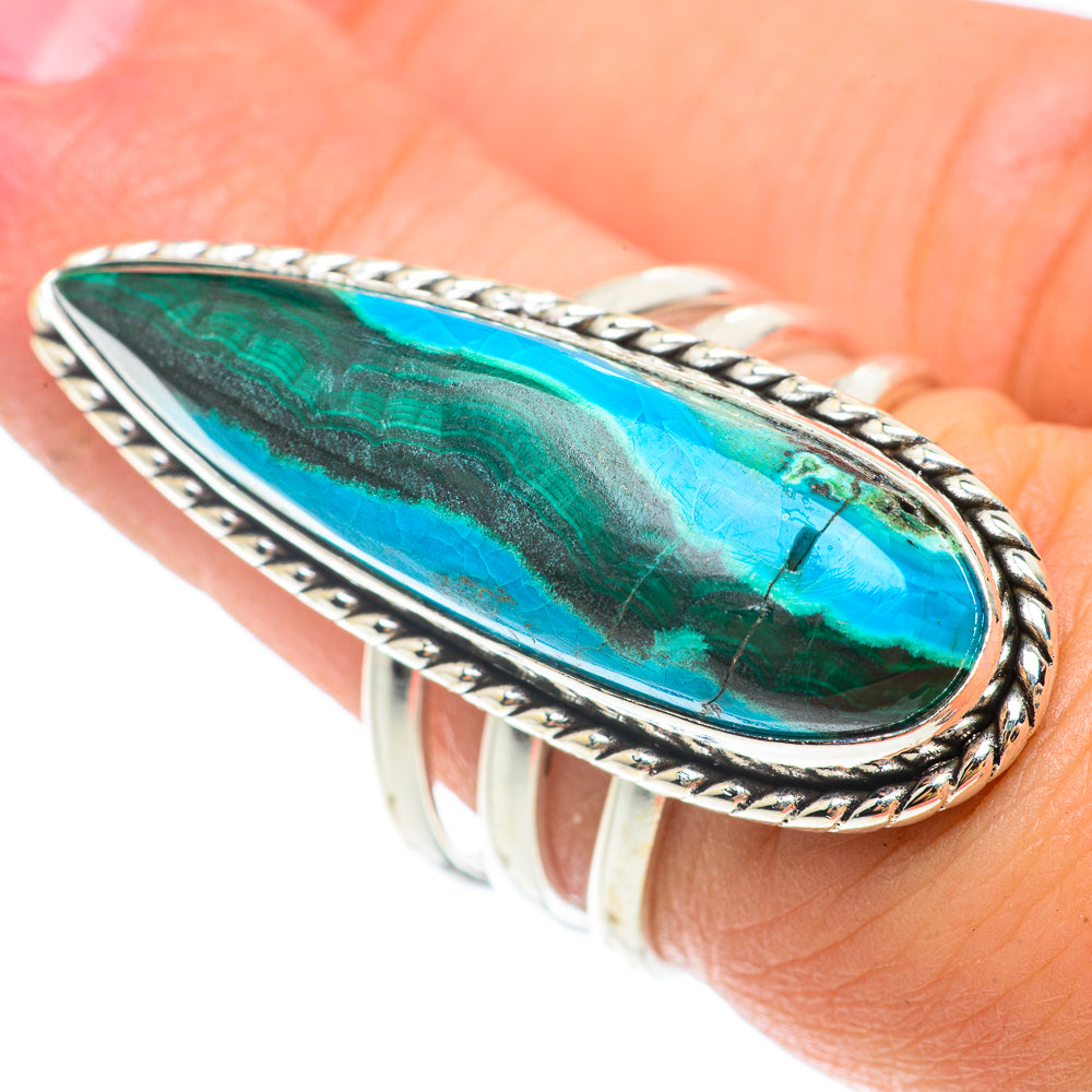 Malachite In Chrysocolla Rings handcrafted by Ana Silver Co - RING65618