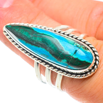 Malachite In Chrysocolla Rings handcrafted by Ana Silver Co - RING65618