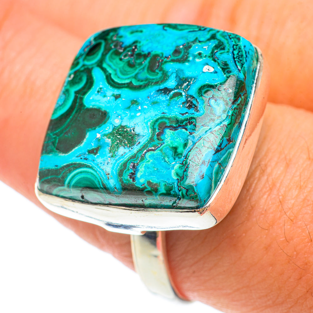 Malachite In Chrysocolla Rings handcrafted by Ana Silver Co - RING65621