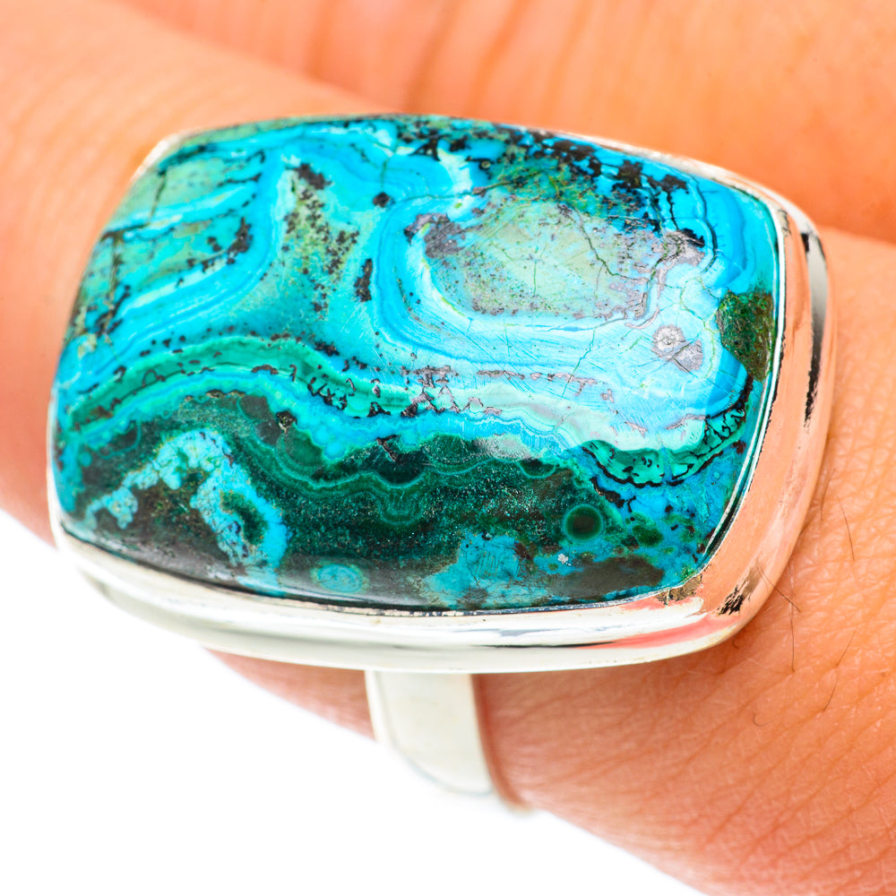 Malachite In Chrysocolla Rings handcrafted by Ana Silver Co - RING65627