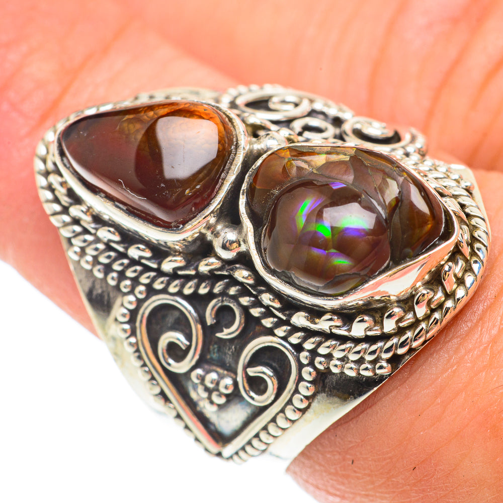 Mexican Fire Agate Rings handcrafted by Ana Silver Co - RING65633