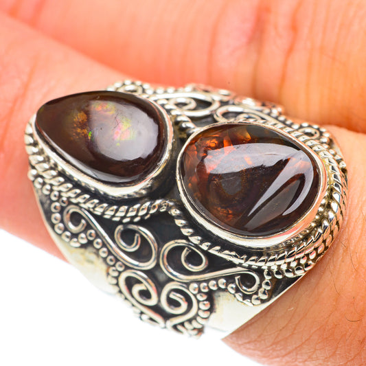 Mexican Fire Agate Rings handcrafted by Ana Silver Co - RING65657