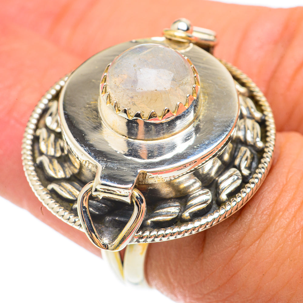 Rainbow Moonstone Rings handcrafted by Ana Silver Co - RING65666