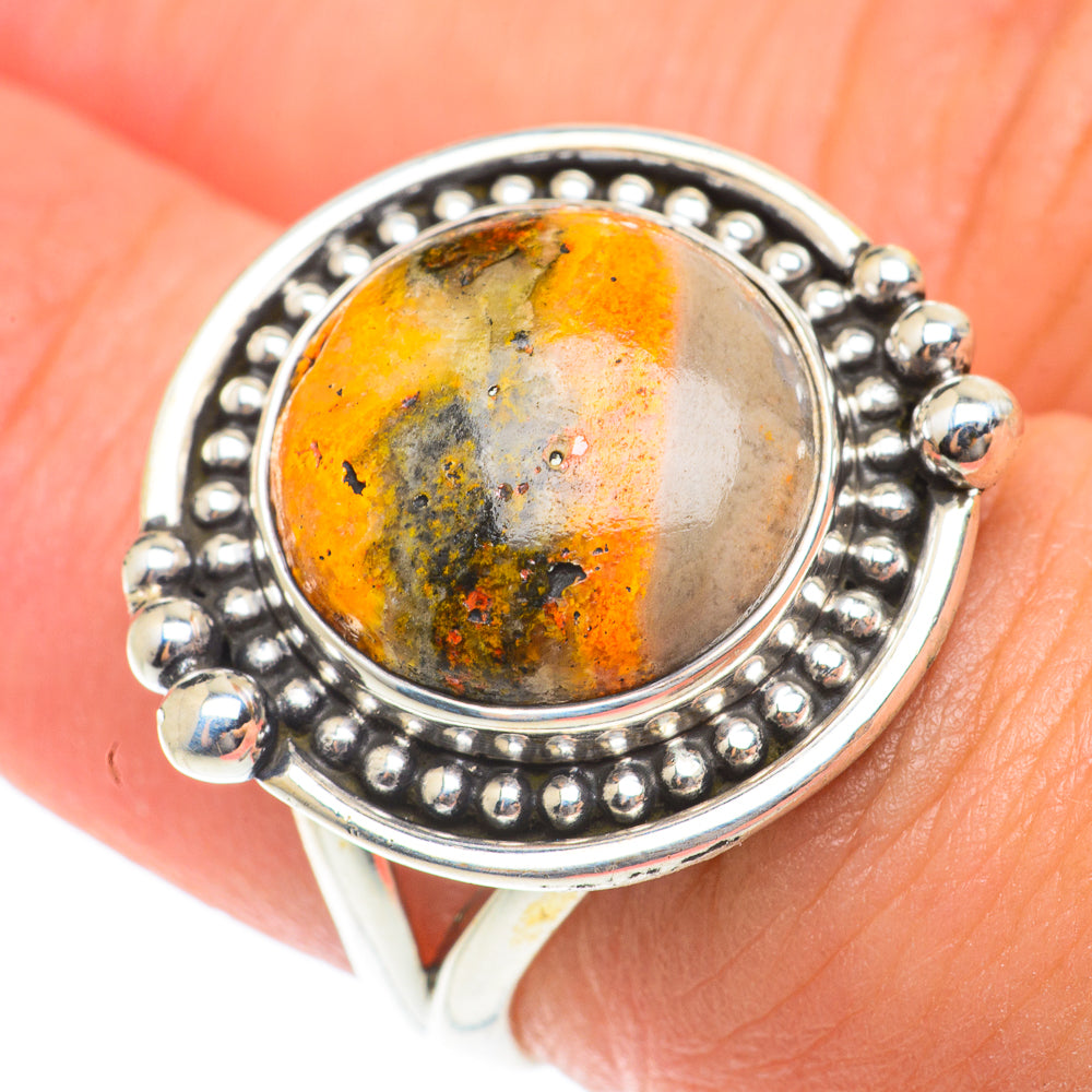 Bumble Bee Jasper Rings handcrafted by Ana Silver Co - RING65701