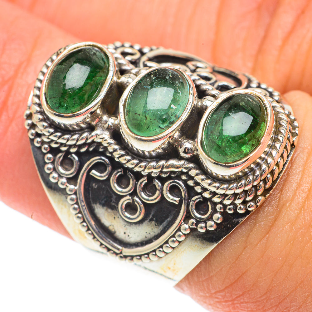 Green Tourmaline Rings handcrafted by Ana Silver Co - RING65707