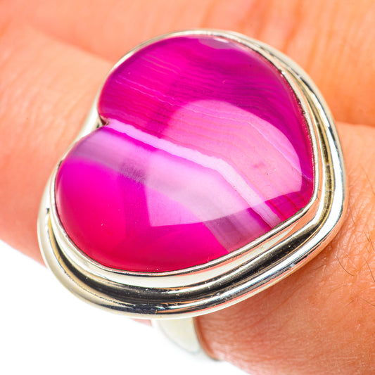 Pink Botswana Agate Rings handcrafted by Ana Silver Co - RING65714