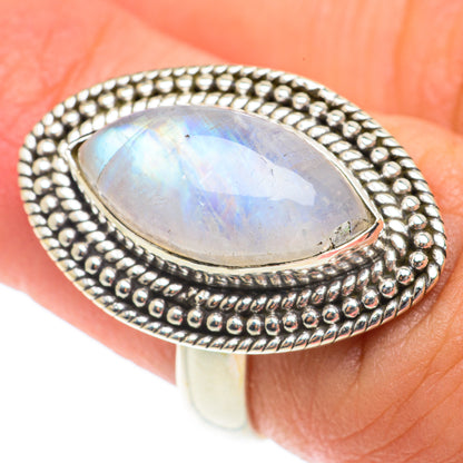 Rainbow Moonstone Rings handcrafted by Ana Silver Co - RING65725