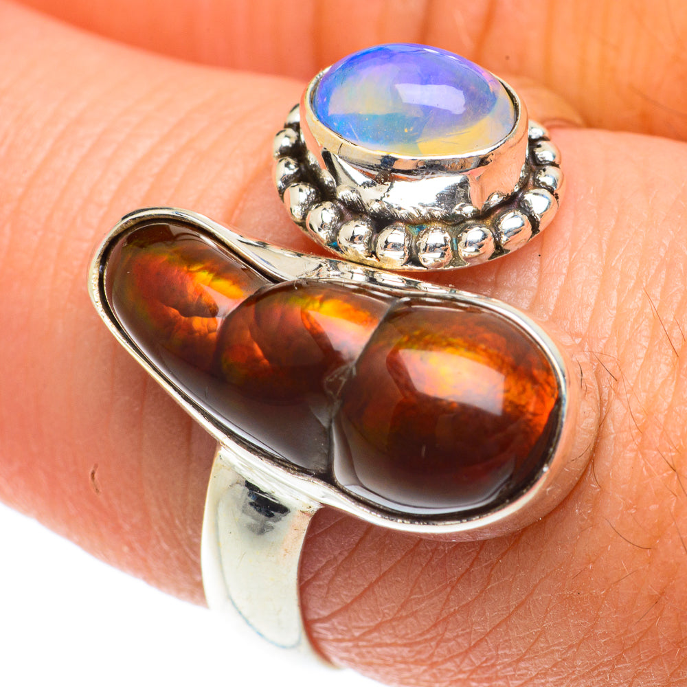 Mexican Fire Agate Rings handcrafted by Ana Silver Co - RING65728