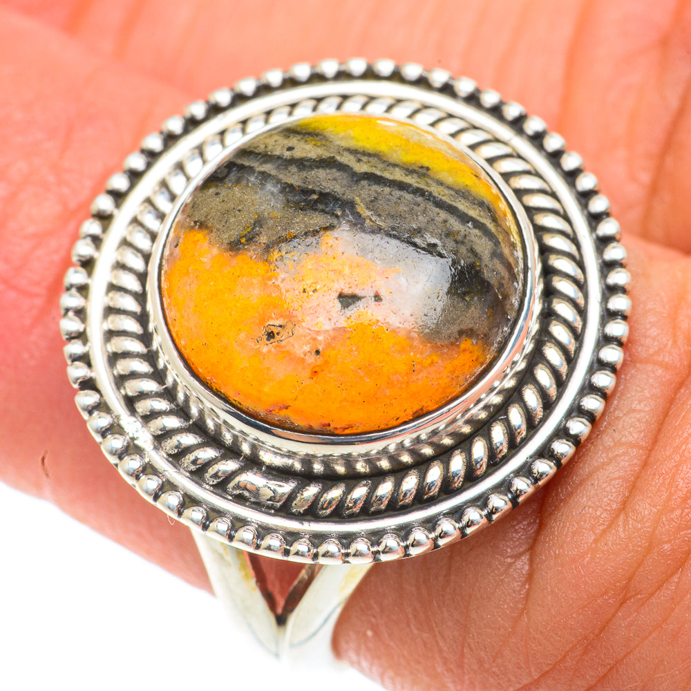 Bumble Bee Jasper Rings handcrafted by Ana Silver Co - RING65732