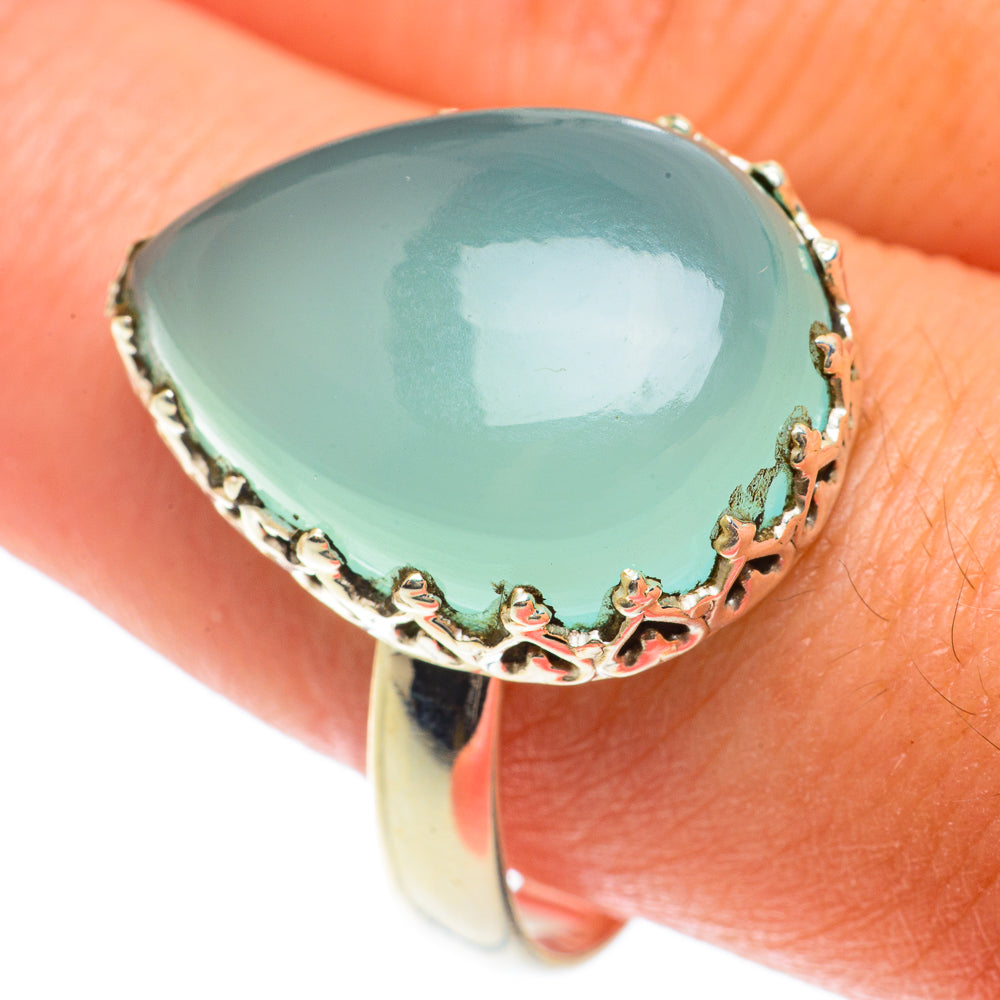 Aqua Chalcedony Rings handcrafted by Ana Silver Co - RING65736
