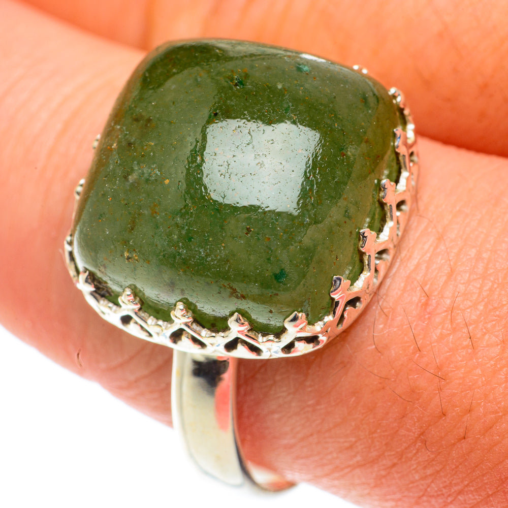 Green Aventurine Rings handcrafted by Ana Silver Co - RING65737