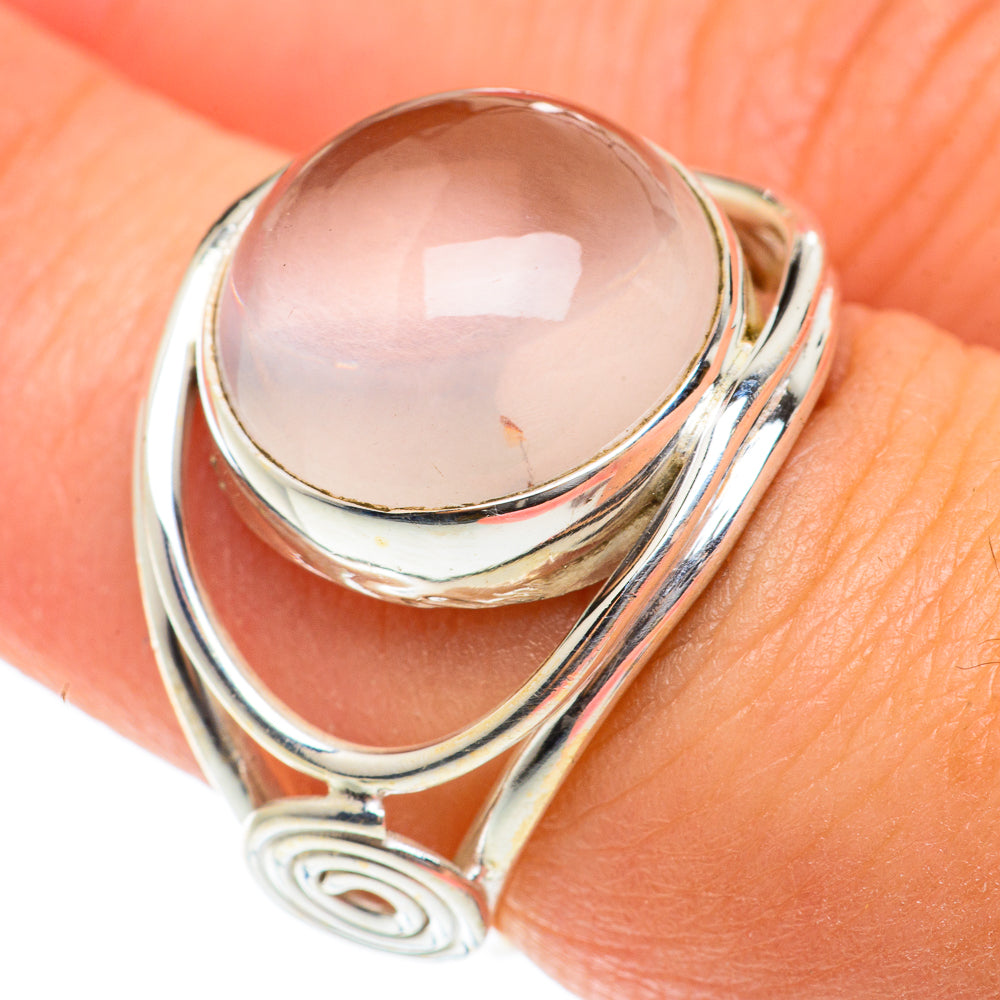 Rose Quartz Rings handcrafted by Ana Silver Co - RING65744