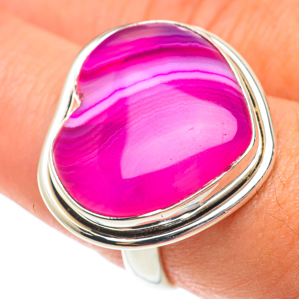 Pink Botswana Agate Rings handcrafted by Ana Silver Co - RING65771