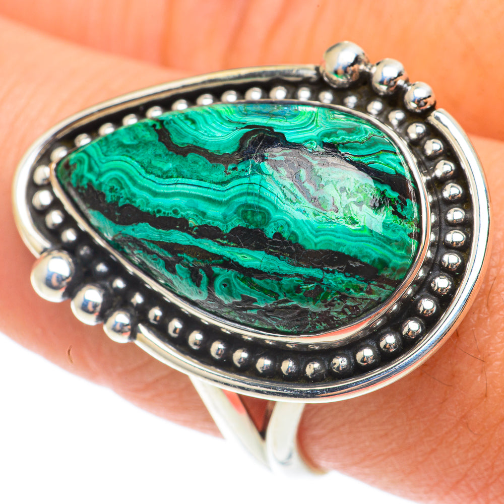 Malachite In Chrysocolla Rings handcrafted by Ana Silver Co - RING65792