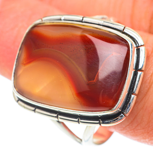 Red Botswana Agate Rings handcrafted by Ana Silver Co - RING65820
