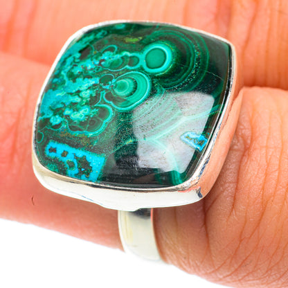 Malachite In Chrysocolla Rings handcrafted by Ana Silver Co - RING65836