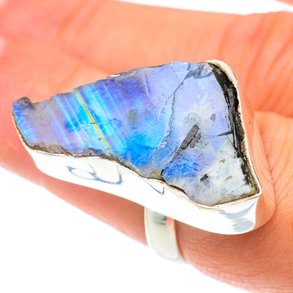 Rainbow Moonstone Rings handcrafted by Ana Silver Co - RING65879