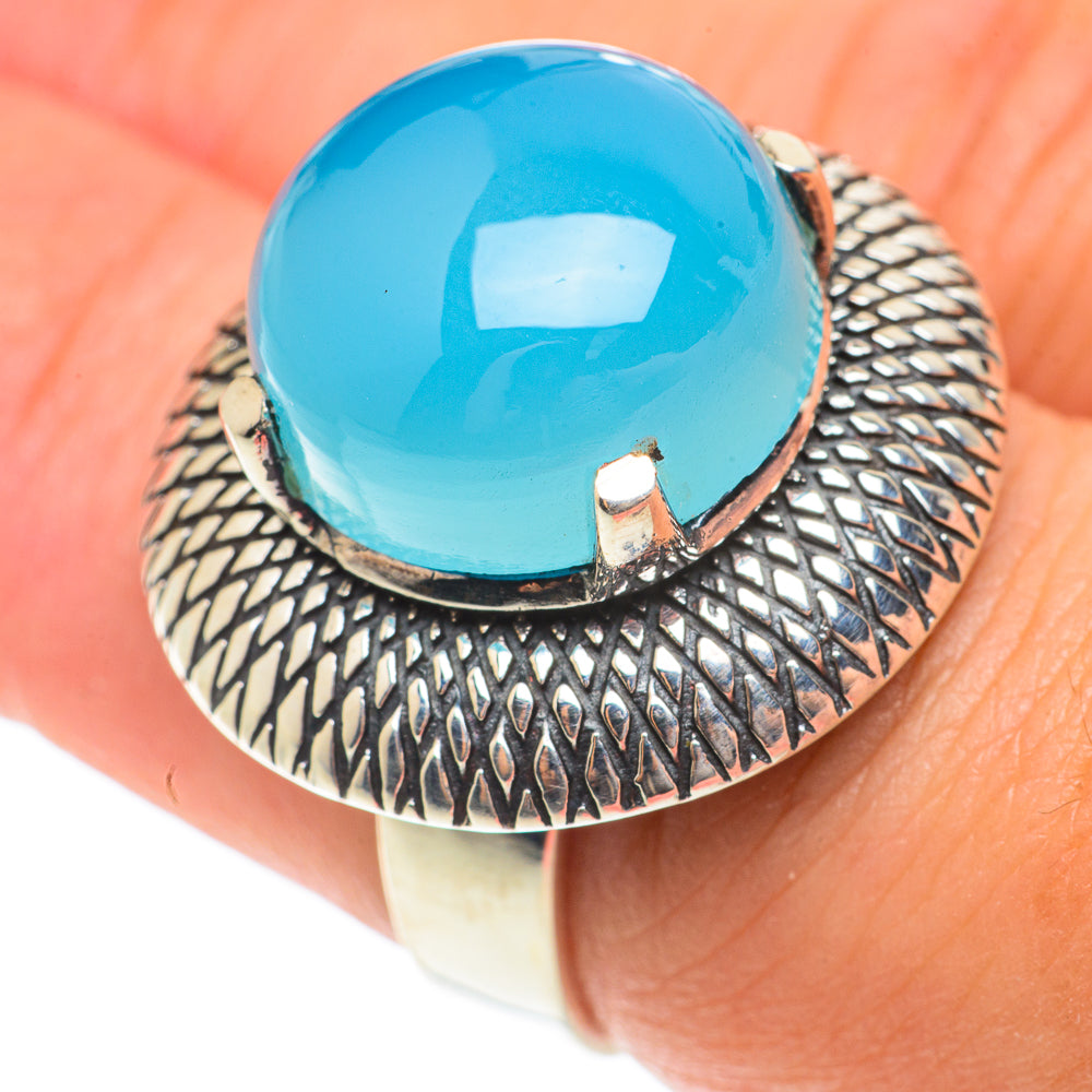 Aqua Chalcedony Rings handcrafted by Ana Silver Co - RING65884