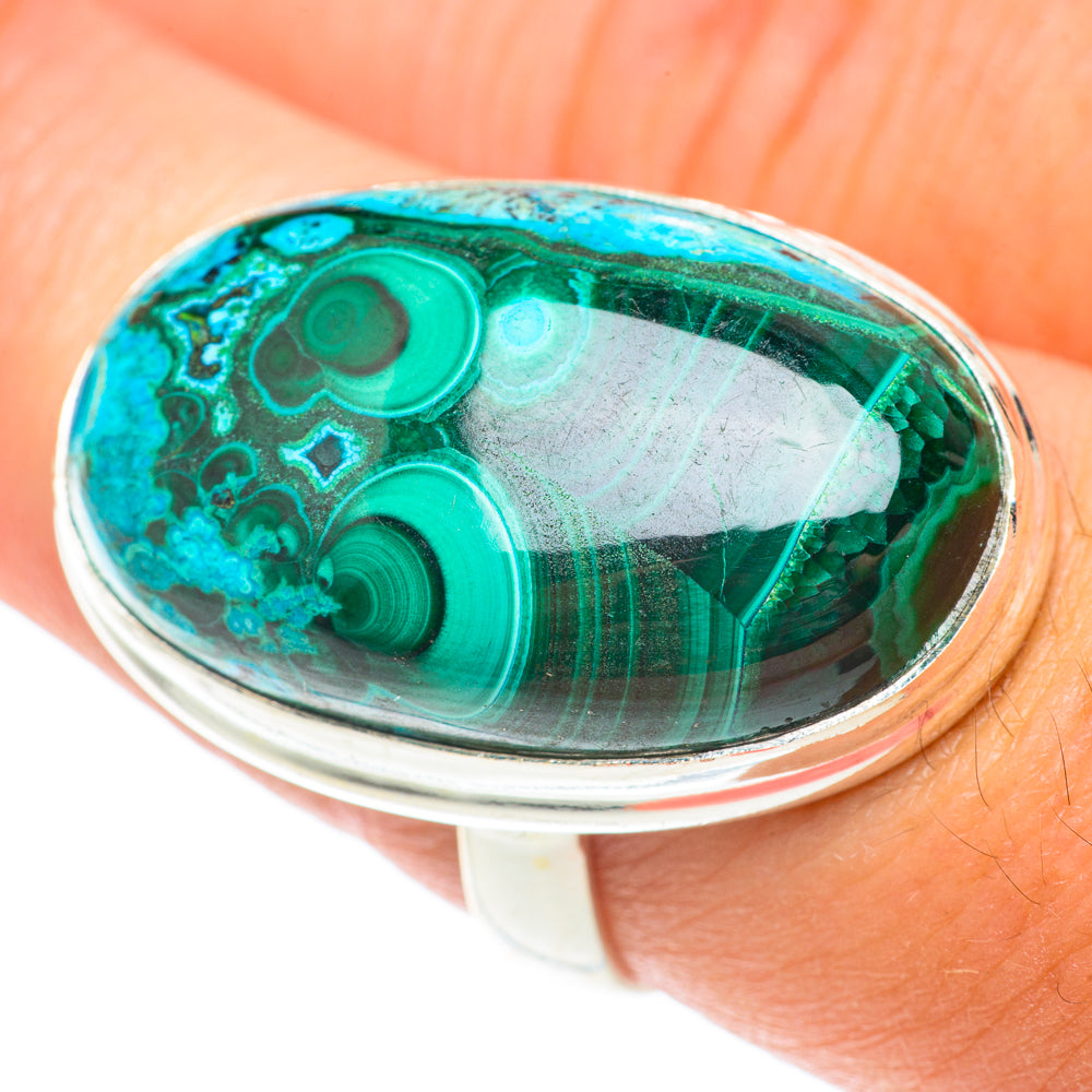 Malachite In Chrysocolla Rings handcrafted by Ana Silver Co - RING65888
