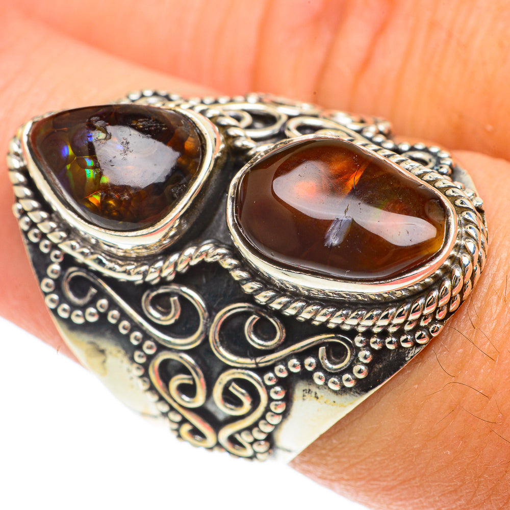 Mexican Fire Agate Rings handcrafted by Ana Silver Co - RING65894