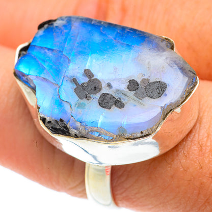 Rainbow Moonstone Rings handcrafted by Ana Silver Co - RING65907