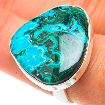 Malachite In Chrysocolla Rings handcrafted by Ana Silver Co - RING65913
