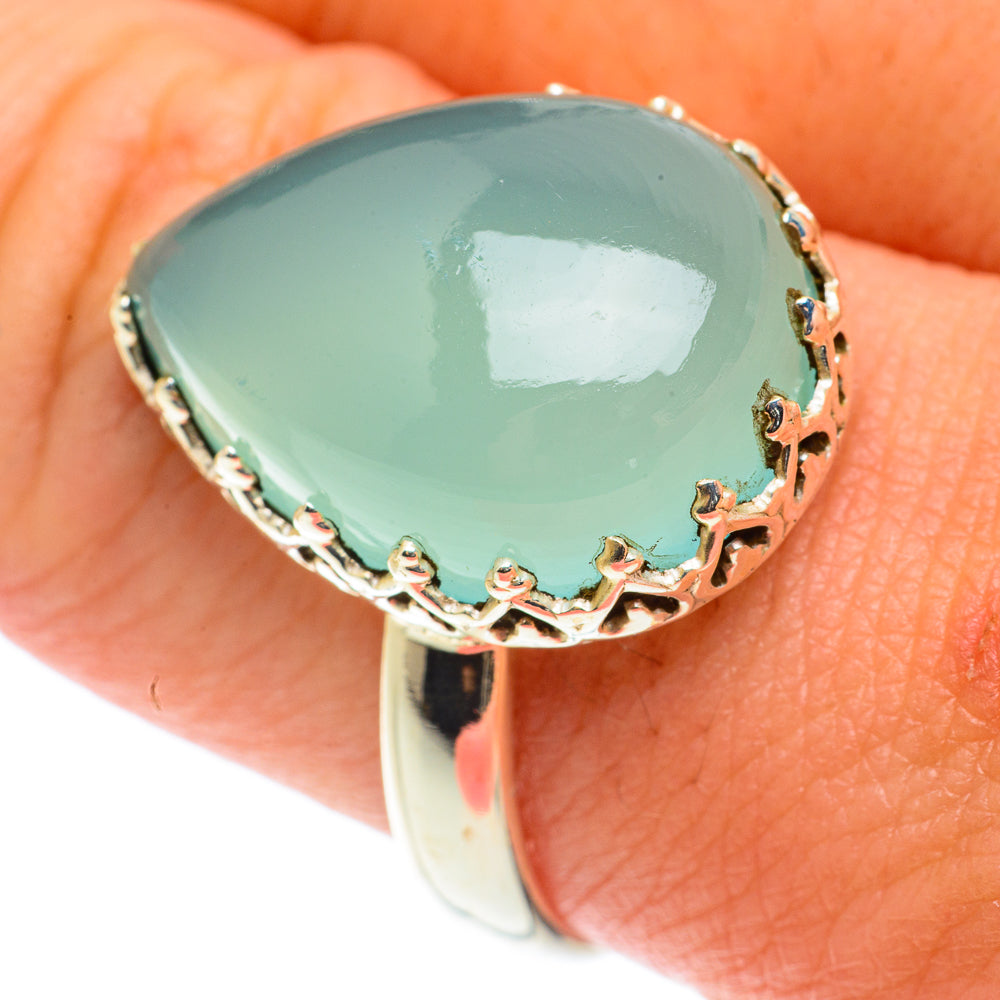 Aqua Chalcedony Rings handcrafted by Ana Silver Co - RING65921