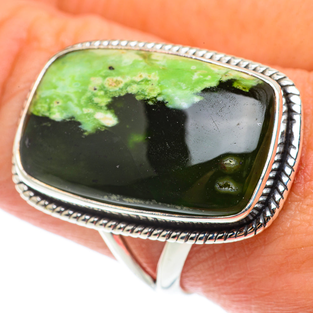 Australian Green Opal Rings handcrafted by Ana Silver Co - RING65925