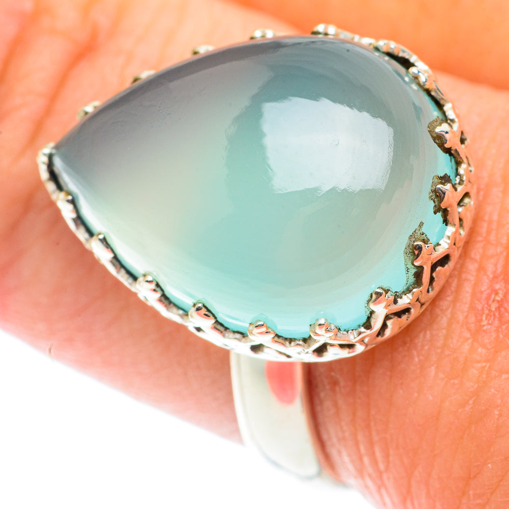 Aqua Chalcedony Rings handcrafted by Ana Silver Co - RING65956