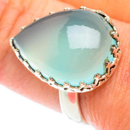 Aqua Chalcedony Rings handcrafted by Ana Silver Co - RING65956