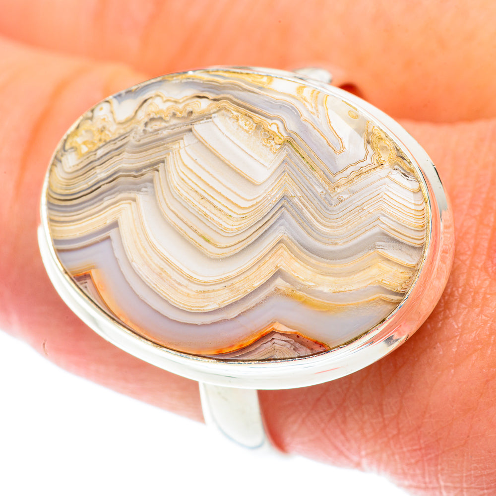 Laguna Lace Agate Rings handcrafted by Ana Silver Co - RING65962